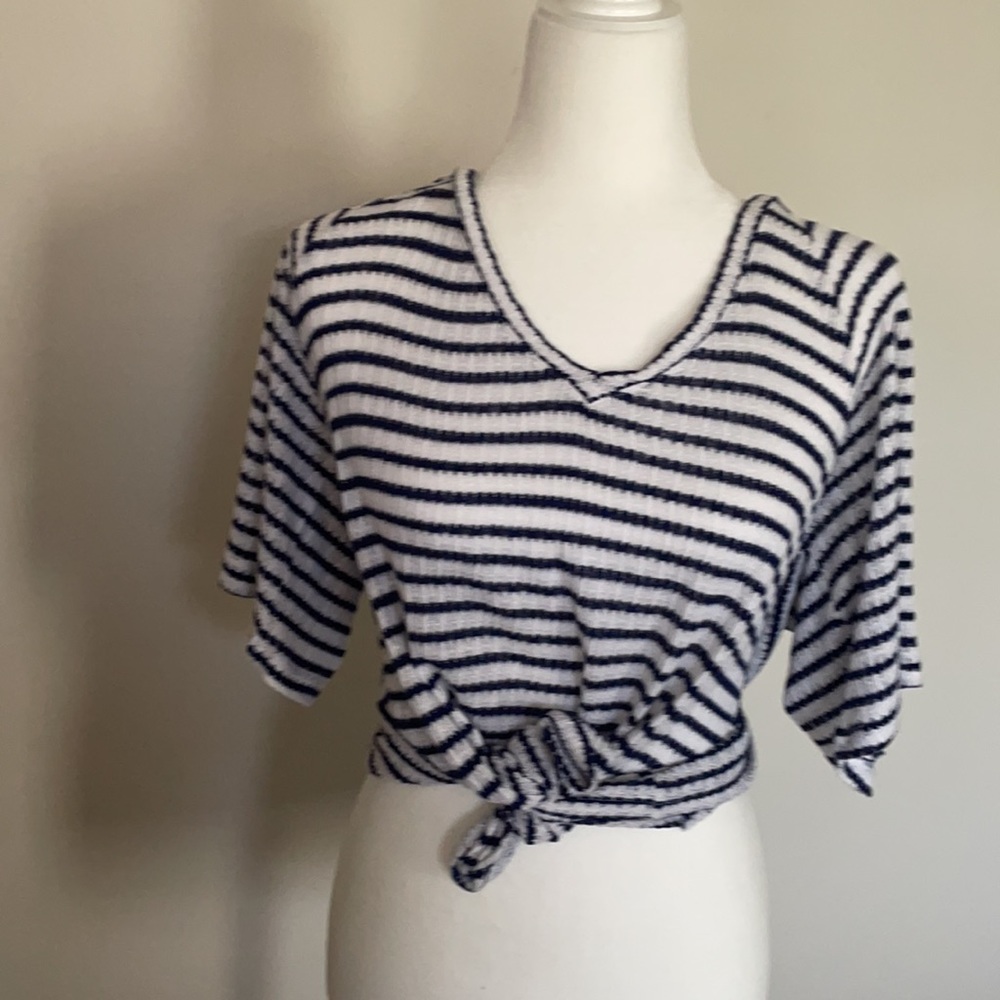 Lucky brand Navy and white striped tee M